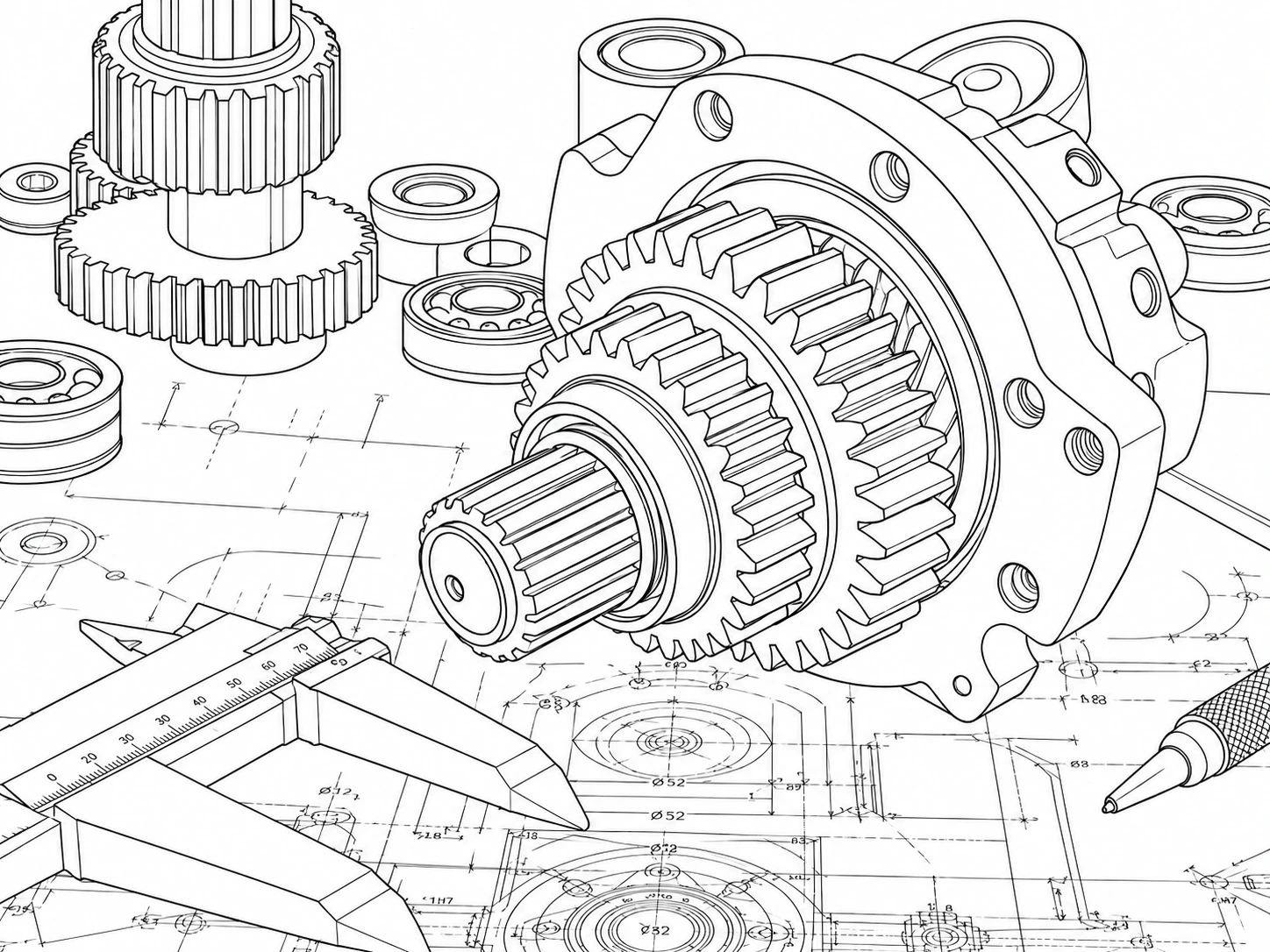 Technical drawing — line art result